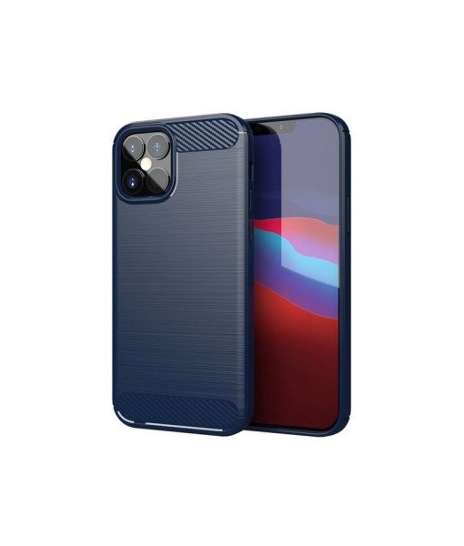 Husa iPhone 12 / iPhone 12 Pro, Carbon Pro, Albastru
